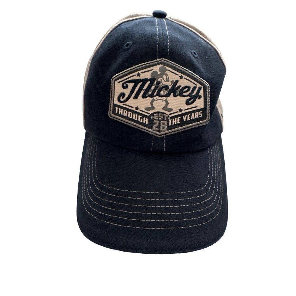 Mickey Mouse THROUGH THE YEARS Ball Cap Navy Gray 28 Years Disney - Picture 2 of 8